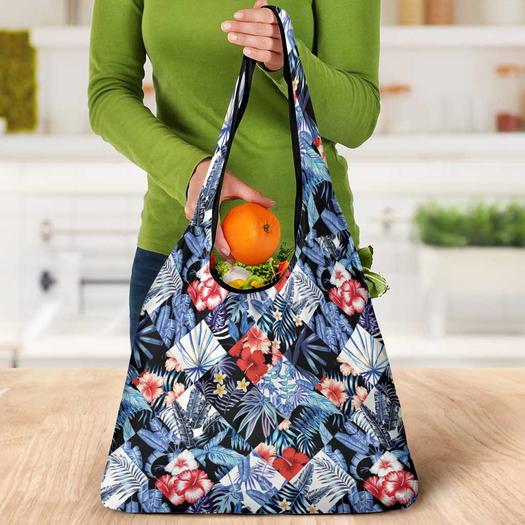 Hawaii Tropicana Blue Pattern Grocery Bag - Wonder Print Shop