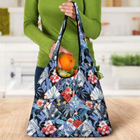 Hawaii Tropicana Blue Pattern Grocery Bag - Wonder Print Shop