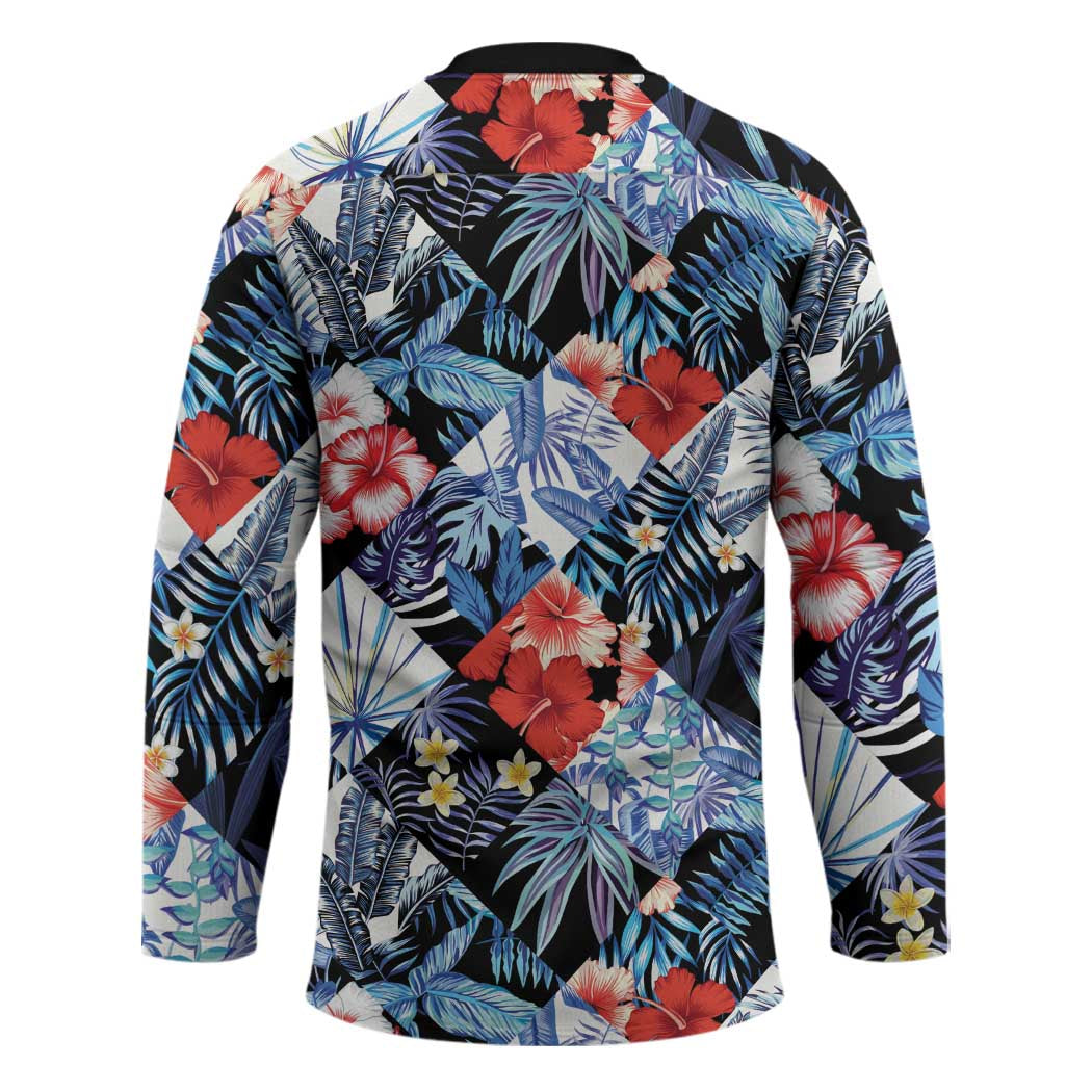 Hawaii Tropicana Blue Pattern Hockey Jersey - Wonder Print Shop