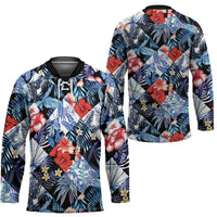 Hawaii Tropicana Blue Pattern Hockey Jersey - Wonder Print Shop