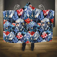 Hawaii Tropicana Blue Pattern Hooded Blanket - Wonder Print Shop