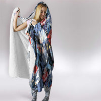 Hawaii Tropicana Blue Pattern Hooded Blanket - Wonder Print Shop