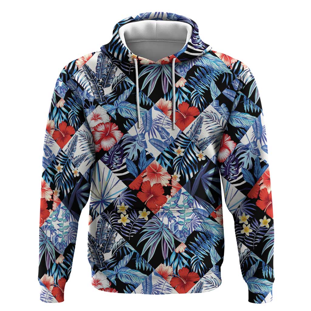 Hawaii Tropicana Blue Pattern Hoodie - Wonder Print Shop