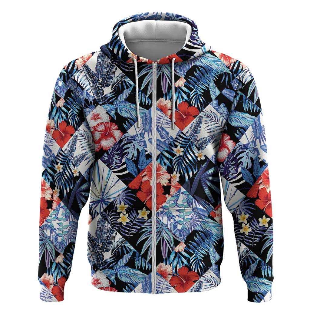 Hawaii Tropicana Blue Pattern Hoodie - Wonder Print Shop