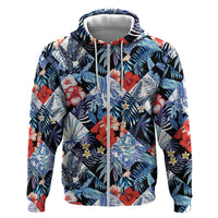 Hawaii Tropicana Blue Pattern Hoodie - Wonder Print Shop