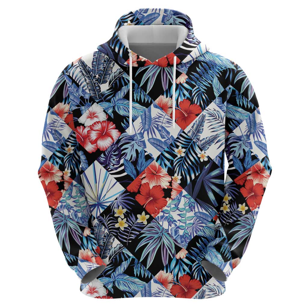 Hawaii Tropicana Blue Pattern Hoodie - Wonder Print Shop