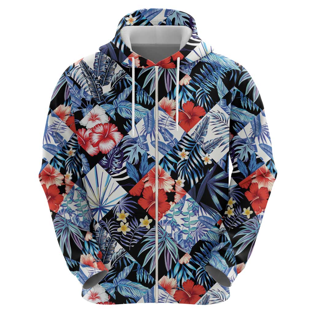 Hawaii Tropicana Blue Pattern Hoodie - Wonder Print Shop
