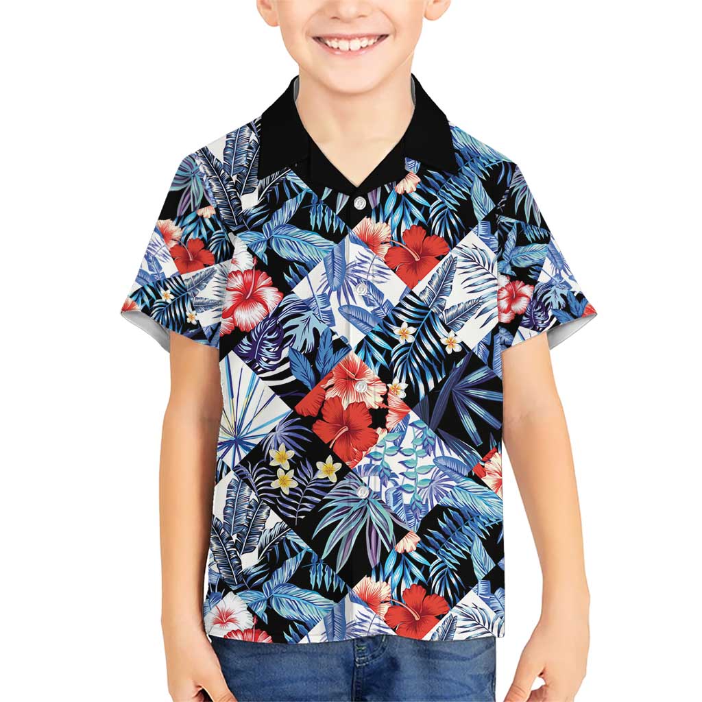 Hawaii Tropicana Blue Pattern Kid Hawaiian Shirt - Wonder Print Shop