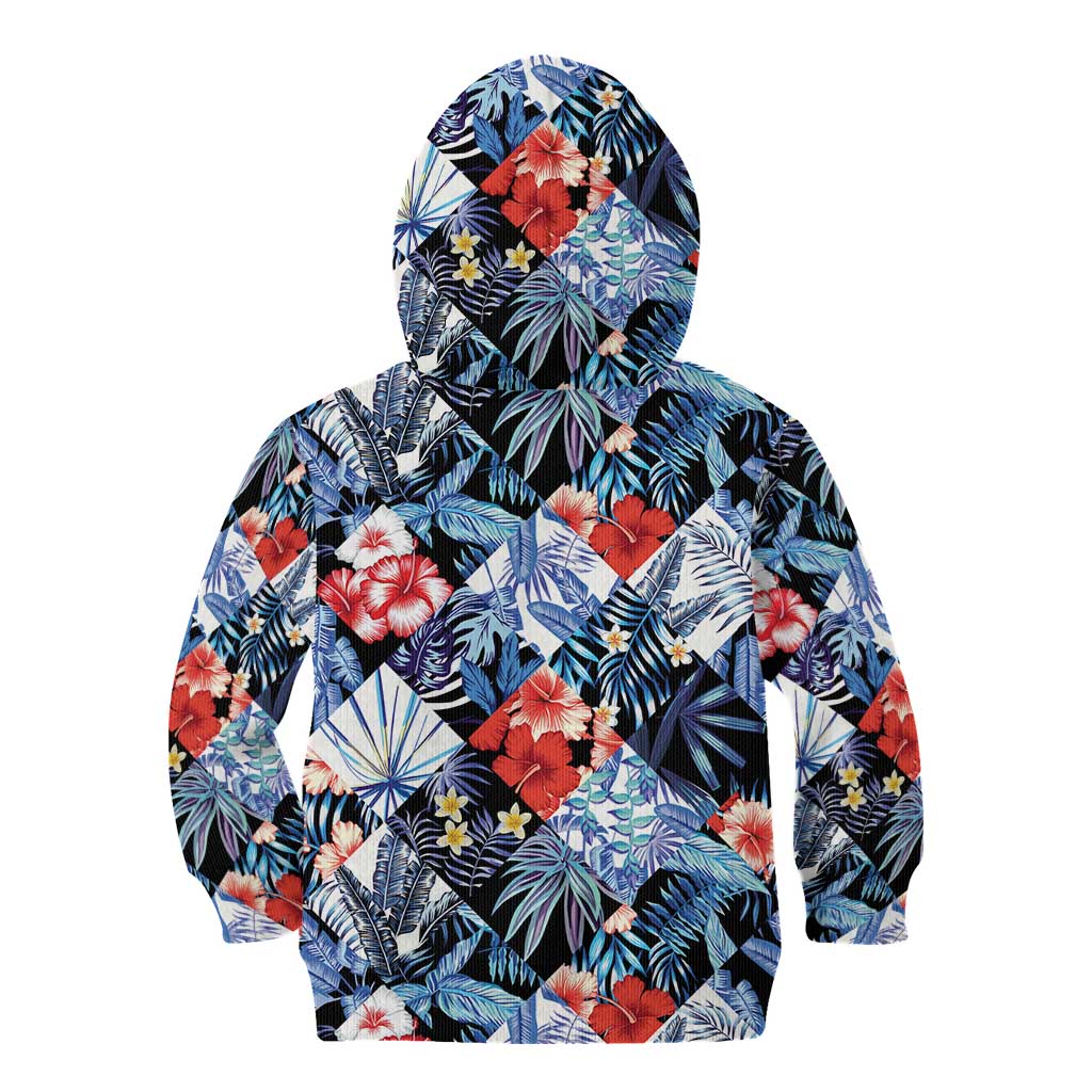 Hawaii Tropicana Blue Pattern Kid Hoodie - Wonder Print Shop
