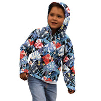 Hawaii Tropicana Blue Pattern Kid Hoodie - Wonder Print Shop