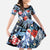 Hawaii Tropicana Blue Pattern Kid Short Sleeve Dress - Wonder Print Shop