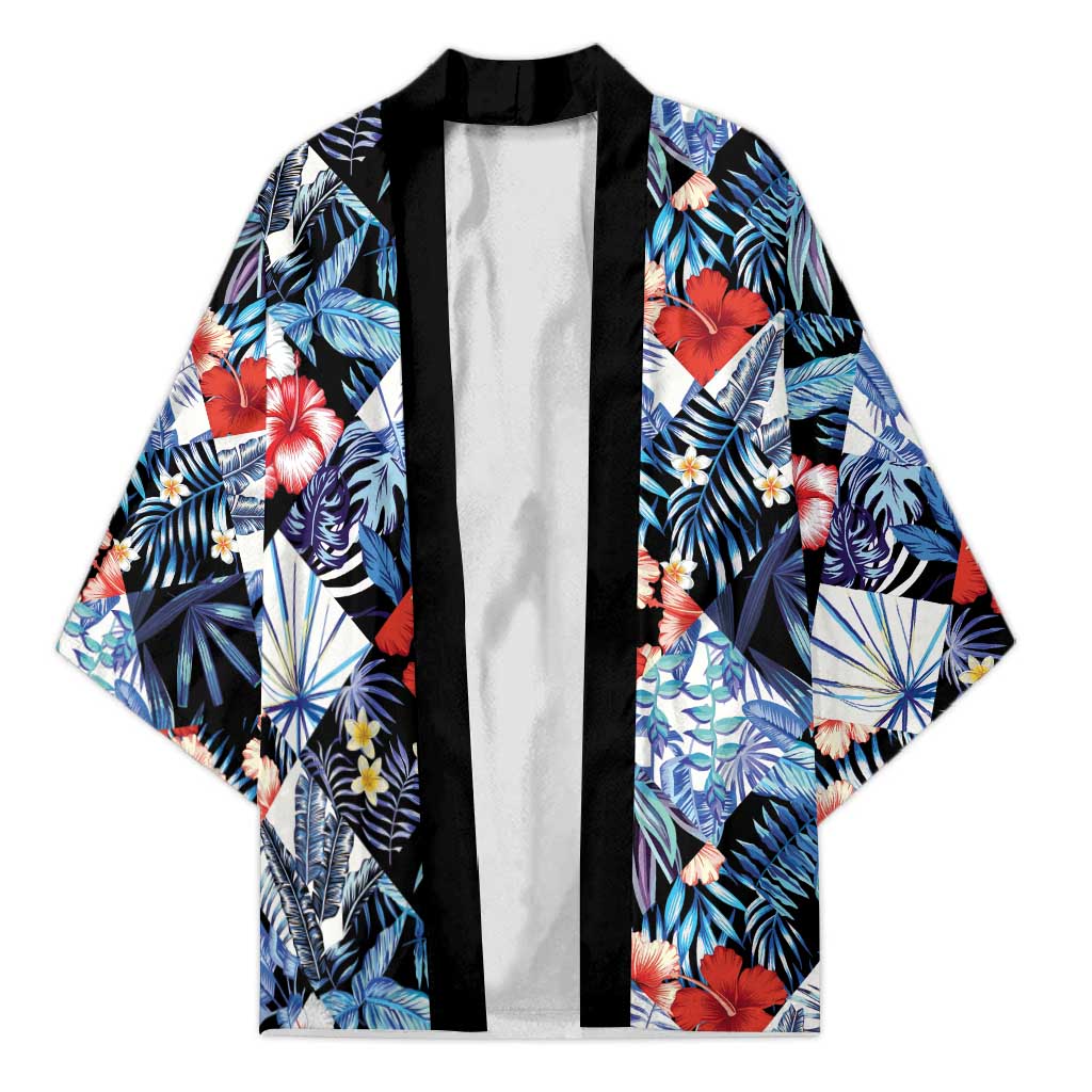 Hawaii Tropicana Blue Pattern Kimono - Wonder Print Shop