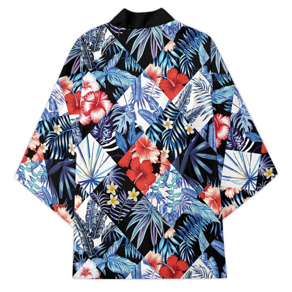 Hawaii Tropicana Blue Pattern Kimono - Wonder Print Shop