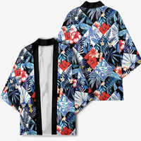 Hawaii Tropicana Blue Pattern Kimono - Wonder Print Shop