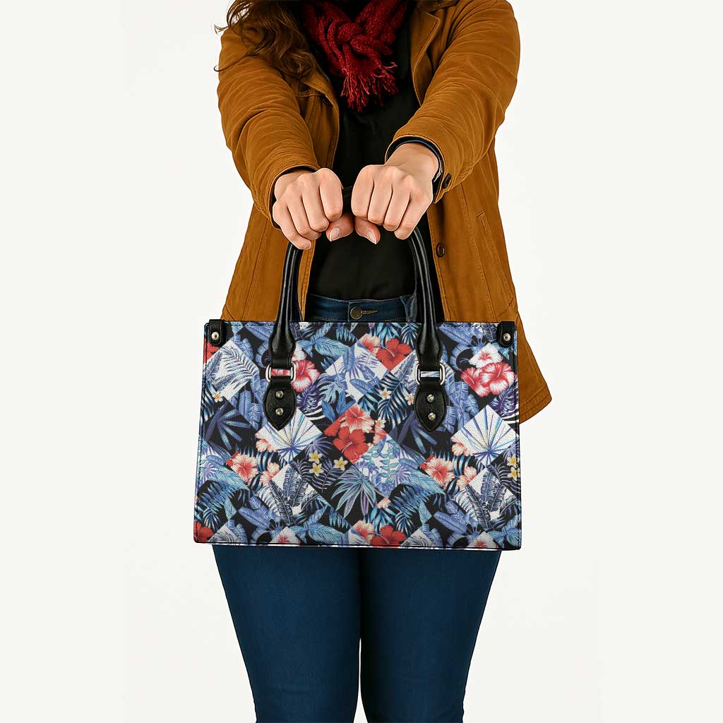 Hawaii Tropicana Blue Pattern Leather Bag - Wonder Print Shop