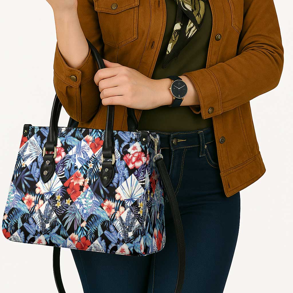 Hawaii Tropicana Blue Pattern Leather Bag - Wonder Print Shop