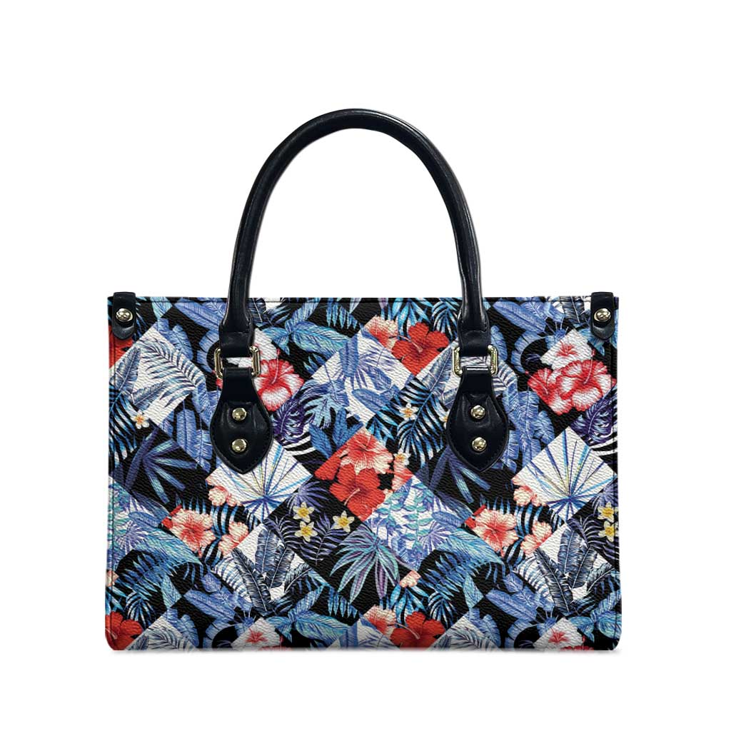 Hawaii Tropicana Blue Pattern Leather Bag - Wonder Print Shop