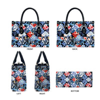 Hawaii Tropicana Blue Pattern Leather Bag - Wonder Print Shop