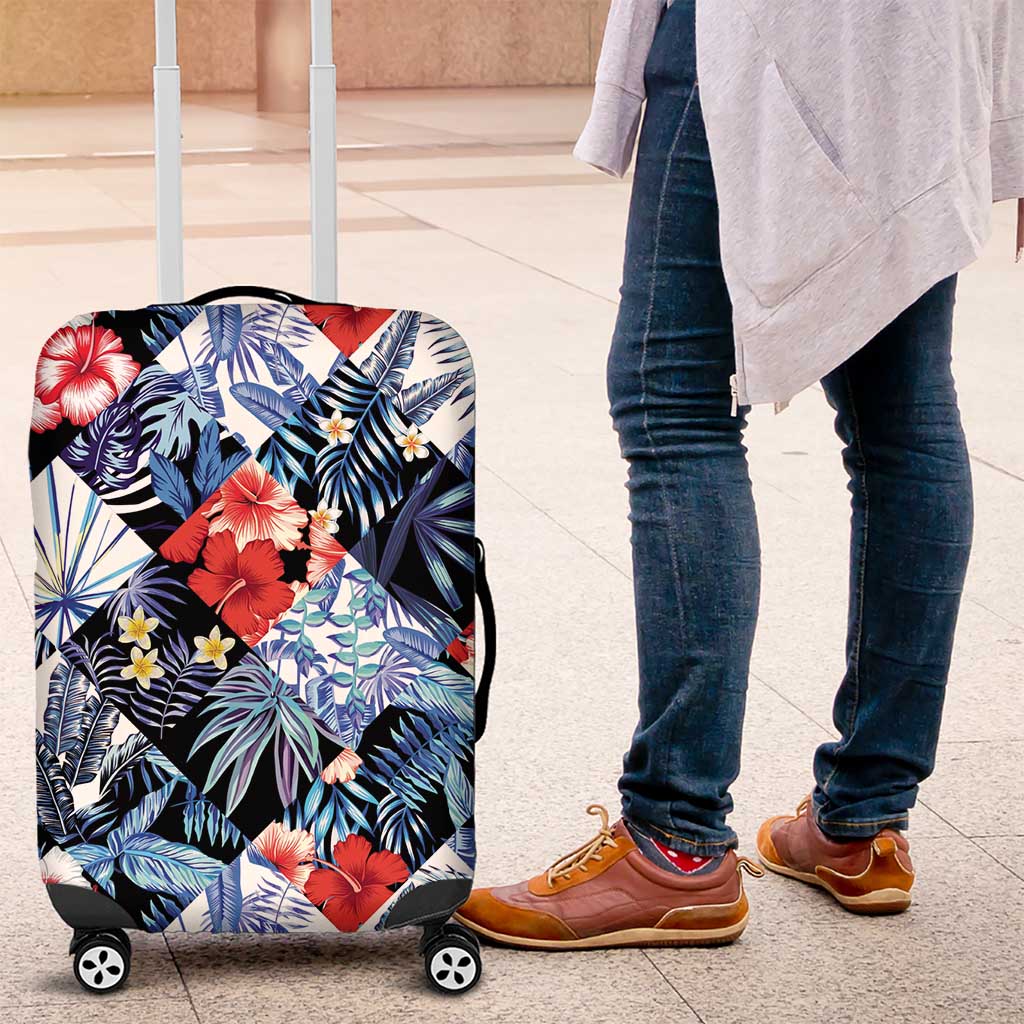 Hawaii Tropicana Blue Pattern Luggage Cover - Wonder Print Shop