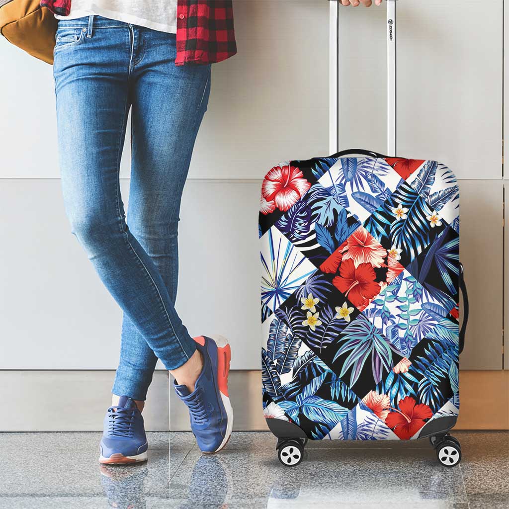 Hawaii Tropicana Blue Pattern Luggage Cover - Wonder Print Shop