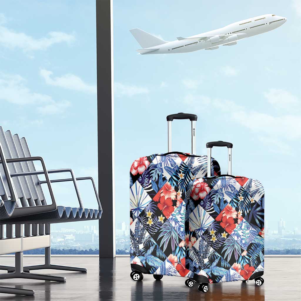 Hawaii Tropicana Blue Pattern Luggage Cover - Wonder Print Shop