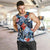 Hawaii Tropicana Blue Pattern Men Tank Top - Wonder Print Shop