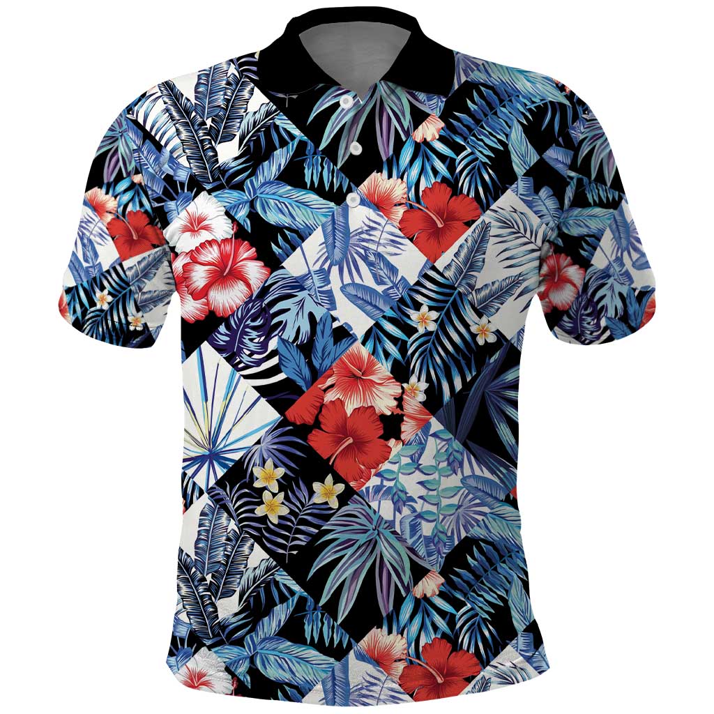 Hawaii Tropicana Blue Pattern Polo Shirt - Wonder Print Shop