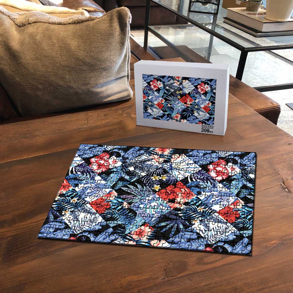 Hawaii Tropicana Blue Pattern Puzzle - Wonder Print Shop