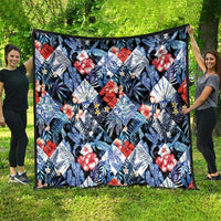Hawaii Tropicana Blue Pattern Quilt - Wonder Print Shop