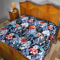 Hawaii Tropicana Blue Pattern Quilt - Wonder Print Shop