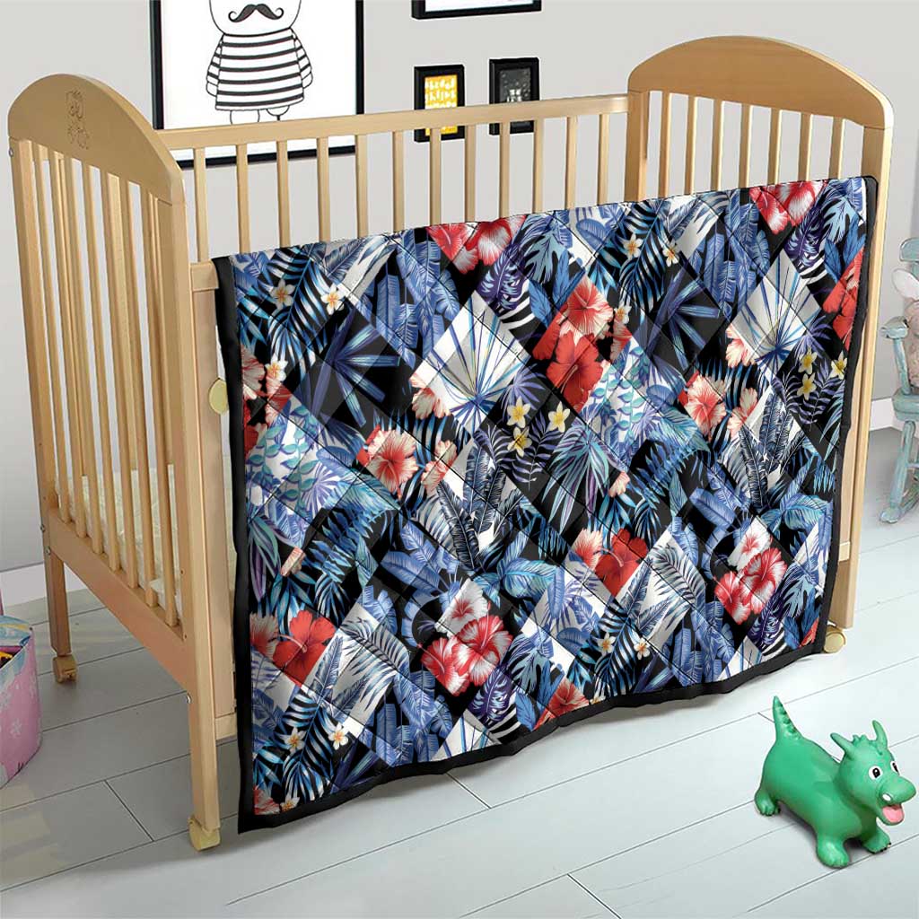 Hawaii Tropicana Blue Pattern Quilt - Wonder Print Shop