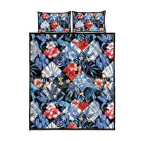Hawaii Tropicana Blue Pattern Quilt Bed Set - Wonder Print Shop