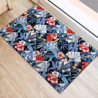 Hawaii Tropicana Blue Pattern Rubber Doormat - Wonder Print Shop