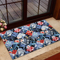 Hawaii Tropicana Blue Pattern Rubber Doormat - Wonder Print Shop