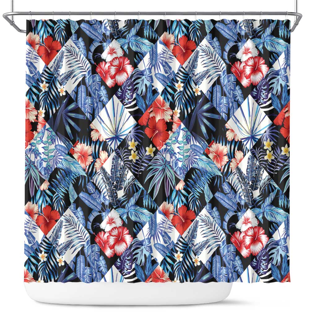 Hawaii Tropicana Blue Pattern Shower Curtain - Wonder Print Shop