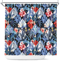 Hawaii Tropicana Blue Pattern Shower Curtain - Wonder Print Shop