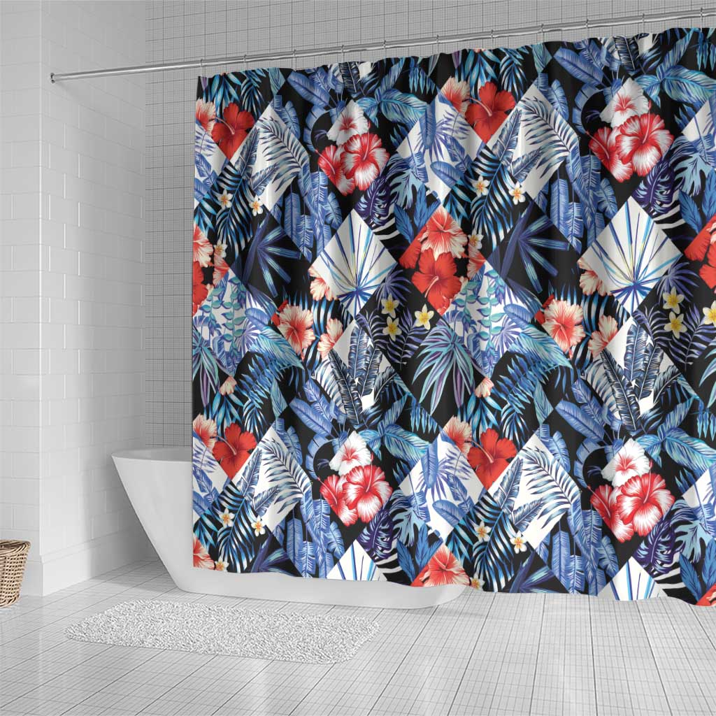 Hawaii Tropicana Blue Pattern Shower Curtain - Wonder Print Shop