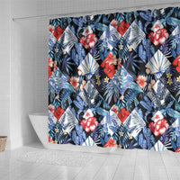 Hawaii Tropicana Blue Pattern Shower Curtain - Wonder Print Shop