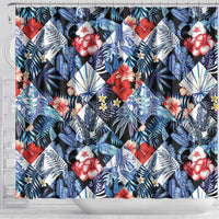 Hawaii Tropicana Blue Pattern Shower Curtain - Wonder Print Shop