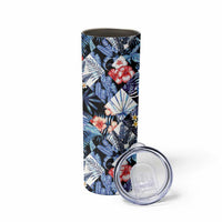 Hawaii Tropicana Blue Pattern Skinny Tumbler - Wonder Print Shop
