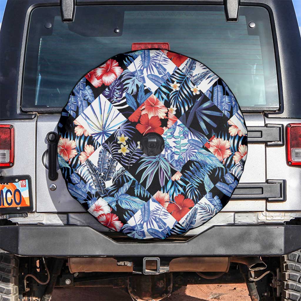 Hawaii Tropicana Blue Pattern Spare Tire Cover - Wonder Print Shop