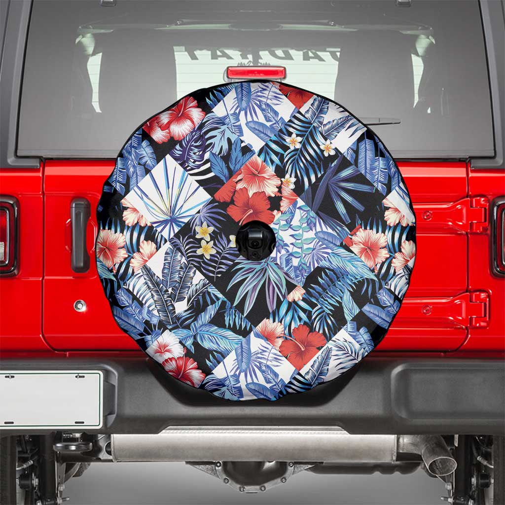 Hawaii Tropicana Blue Pattern Spare Tire Cover - Wonder Print Shop