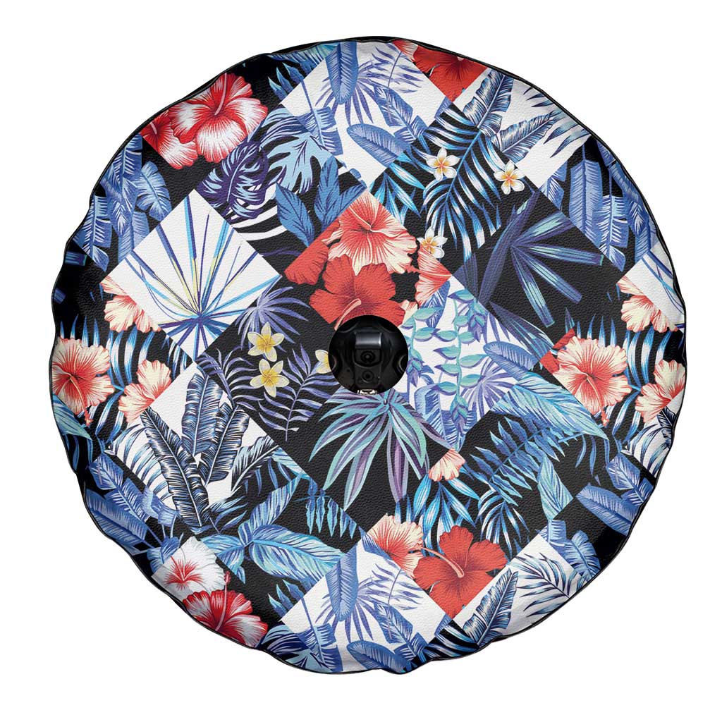 Hawaii Tropicana Blue Pattern Spare Tire Cover - Wonder Print Shop