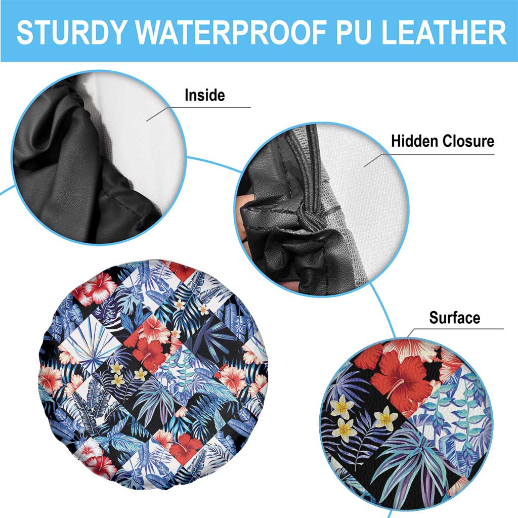 Hawaii Tropicana Blue Pattern Spare Tire Cover - Wonder Print Shop