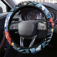 Hawaii Tropicana Blue Pattern Steering Wheel Cover - Wonder Print Shop