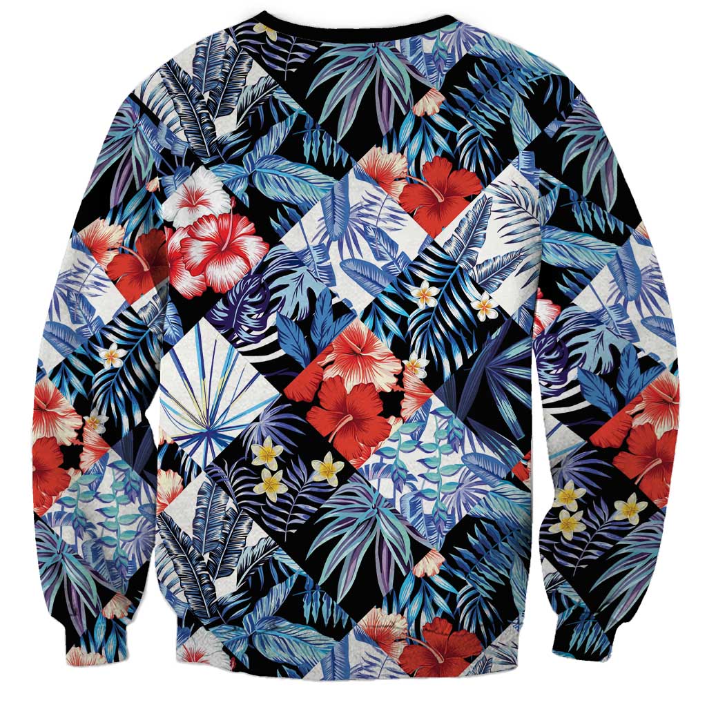 Hawaii Tropicana Blue Pattern Sweatshirt - Wonder Print Shop