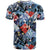 Hawaii Tropicana Blue Pattern T Shirt - Wonder Print Shop