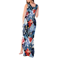 Hawaii Tropicana Blue Pattern Tank Maxi Dress - Wonder Print Shop