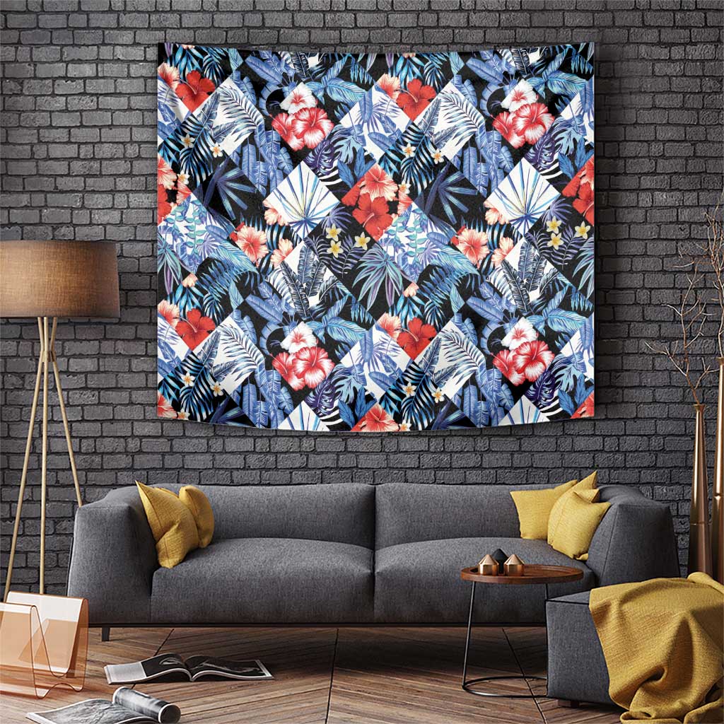 Hawaii Tropicana Blue Pattern Tapestry - Wonder Print Shop