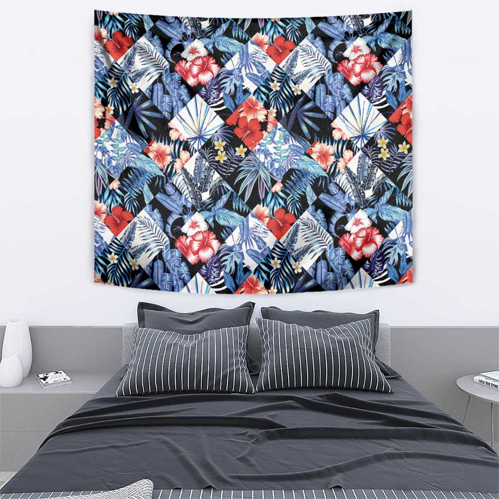 Hawaii Tropicana Blue Pattern Tapestry - Wonder Print Shop